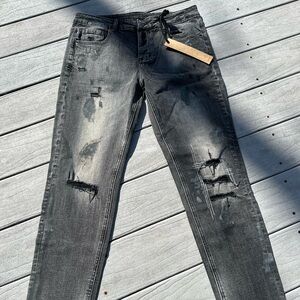 Ksubi Charcoal Distressed Skinny Jeans